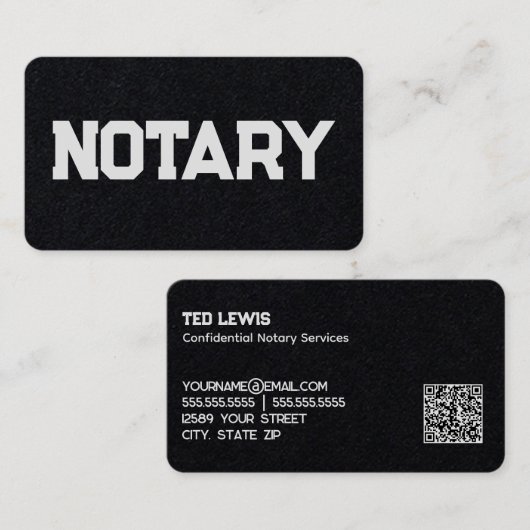 Notaris Custom QR Visitekaartje (Voorkant / Achterkant)
