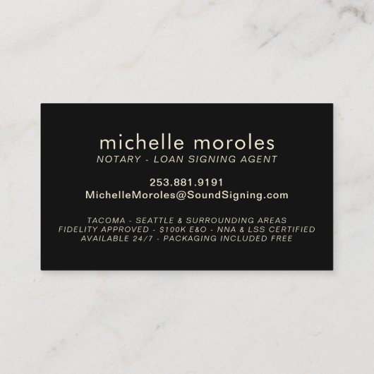 Notaris - de Beroeps van de het Ondertekenen van d Visitekaartje (Achterkant)