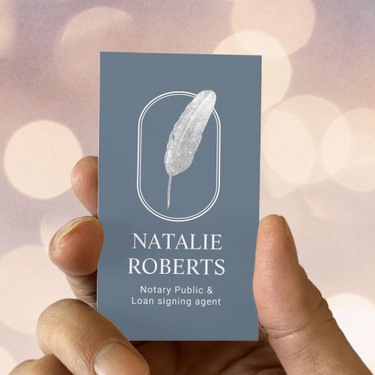 Notaris de Ondertekenende Agent Quill Logo Dusty B Visitekaartje