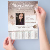 Notaris Diensten Roze Bruine Glitter Scheur Af Fot Flyer (Hand)