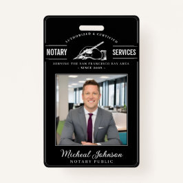 Notaris Diensten Vintage Professioneel Zwart Custo Badge