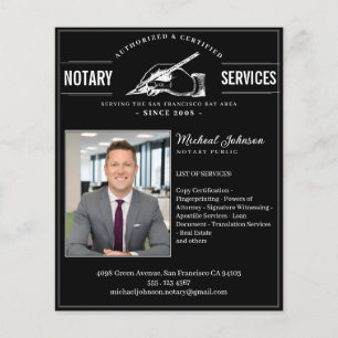 Notaris Diensten Vintage Professioneel Zwart Custo Flyer