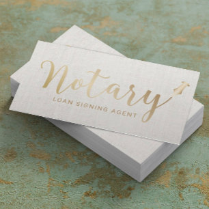 Notaris - Elegant Gold Script - Agent voor het ond Visitekaartje