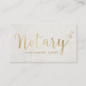 Notaris - Elegant Gold Script - Agent voor het ond Visitekaartje (Voorkant)