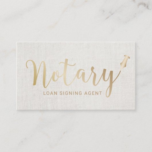 Notaris - Elegant Gold Script - Agent voor het ond Visitekaartje (Voorkant)