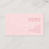 Notaris elegante moderne blush roze typografie visitekaartje (Achterkant)