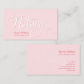 Notaris elegante moderne blush roze typografie visitekaartje (Voorkant / Achterkant)