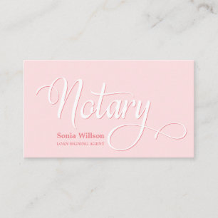 Notaris elegante moderne blush roze typografie visitekaartje