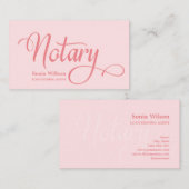 Notaris elegante moderne blush roze typografie visitekaartje (Voorkant / Achterkant)