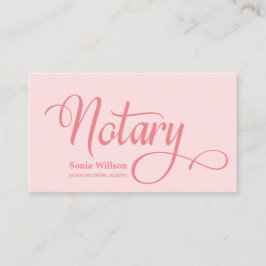 Notaris elegante moderne blush roze typografie visitekaartje