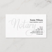 Notaris elegante moderne zwart-wit typografie visitekaartje (Achterkant)