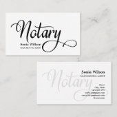 Notaris elegante moderne zwart-wit typografie visitekaartje (Voorkant / Achterkant)