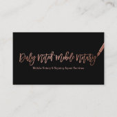 Notaris elegante rozen gouden typografie zwarte pe visitekaartje (Voorkant)