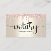 Notaris foto roze glitter druppels goud lening age visitekaartje (Voorkant)