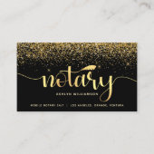 Notaris foto Zwart Goud Glitter Lening Signing Age Visitekaartje (Voorkant)