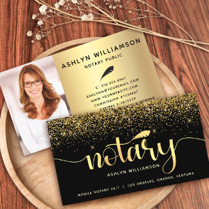 Notaris foto Zwart Goud Glitter Lening Signing Age Visitekaartje