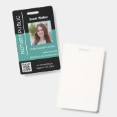 Notaris ID kantoormedewerker stoffig turquoise Badge (Voor- en achterkant)