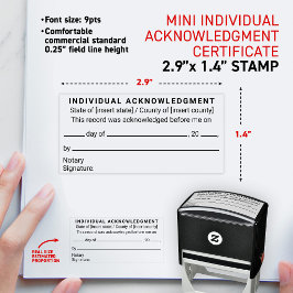 Notaris Individuele Erkenning mini Certificaat Zelfinktende Stempel
