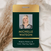 Notaris Lening Ondertekenaar Foto ID Groen & Goud Badge