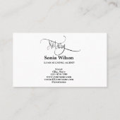 Notaris Lening Ondertekenaar Modern abstract scrip Visitekaartje (Achterkant)