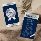 Notaris Lening Ondertekenaar Moderne Marine & Zilv Visitekaartje