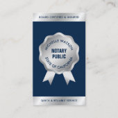 Notaris Lening Ondertekenaar Moderne Marine & Zilv Visitekaartje (Voorkant)