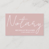 Notaris Lening Ondertekenaar Script Logo Dusty Pin Visitekaartje (Voorkant)