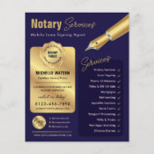 Notaris Lening Ondertekenaar Stempel Navy & Gold L Flyer (Voorkant)