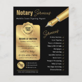 Notaris Lening Ondertekenaar Stempel Zwart & Goud Flyer (Voorkant)