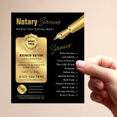 Notaris Lening Ondertekenaar Stempel Zwart & Goud Flyer