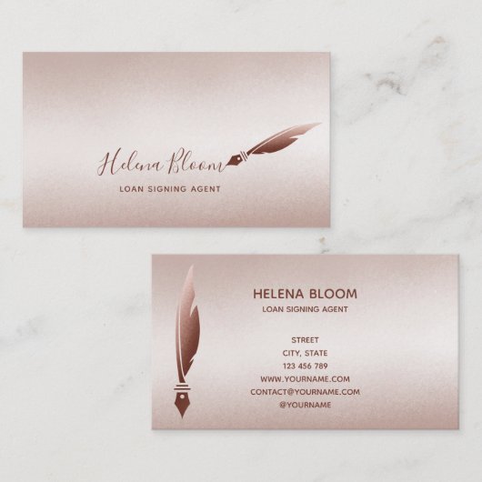 Notaris lening ondertekenaar verwijderbare pen visitekaartje (Voorkant / Achterkant)