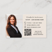 Notaris lening ondertekening agent beige foto QR l Visitekaartje (Achterkant)