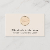 Notaris lening ondertekening agent beige foto QR l Visitekaartje (Voorkant)