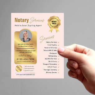 Notaris Lening Ondertekening Agent Blush Pink & Go Flyer