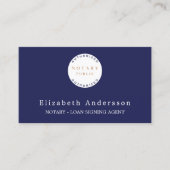 Notaris lening ondertekening agent navy blauw foto visitekaartje (Voorkant)