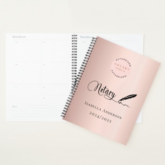 Notaris lening ondertekening agent roos goud 2026 planner (Display)