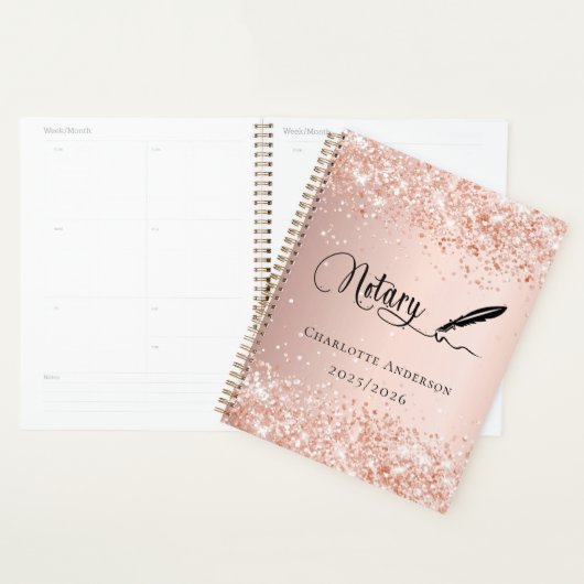 Notaris lening ondertekening agent roos goud 2026 planner (Display)