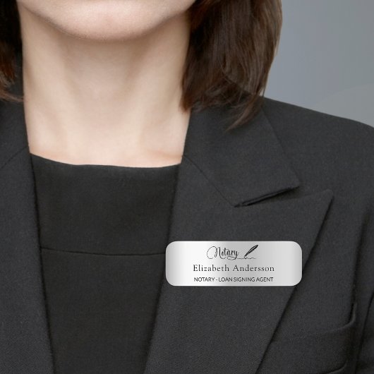 Notaris lening ondertekening agent zilver script m naamplaatje