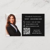 Notaris lening ondertekening agent zwart foto QR l Visitekaartje (Achterkant)