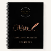 Notaris lening ondertekening agent zwart goud 2024 notitieboek (Voorkant)