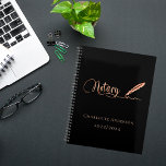 Notaris lening ondertekening agent zwart goud 2025 planner<br><div class="desc">Een zwarte achtergrond van de kikkervis,  versierd met een veerpen. Geef een naam en jaar aan en voeg deze toe. Golden tekst: Notaris</div>