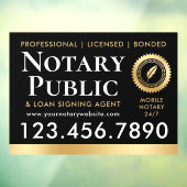 Notaris Lening Ondertekenings Agent Black Gold Raamsticker (Vel 3)