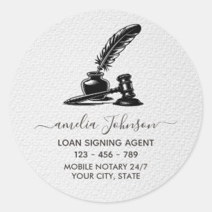 Notaris Lening Ondertekeningsagent Kwalitatief Zwa Ronde Sticker