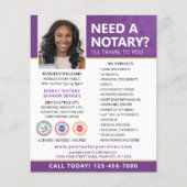 Notaris Lening Ondertekeningsagent Paars Bewerkbaa Flyer (Voorkant)