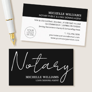 Notaris Lening Ondertekeningsagent Script Logo Zwa Visitekaartje