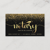 Notaris Lening Sign Agent Zwart Goud Glitter Scrip Visitekaartje (Voorkant)