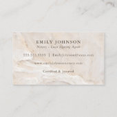 Notaris Lening Signing Agent Beige Marmer Visitekaartje (Achterkant)