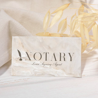 Notaris Lening Signing Agent Beige Marmer Visitekaartje