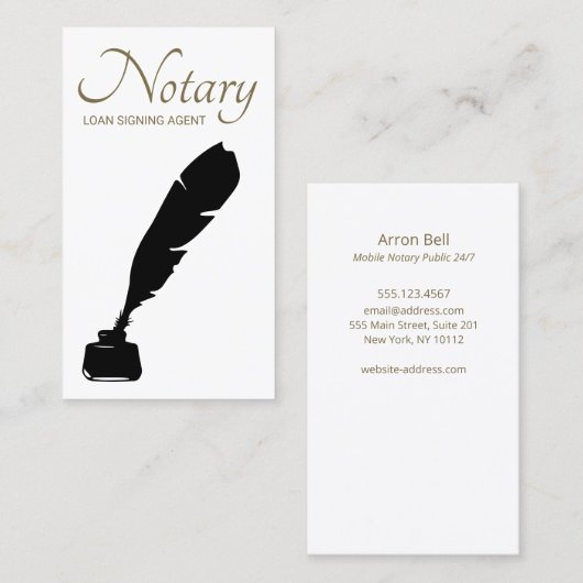 Notaris Lening Signing Agent Eenvoudig Visitekaart Visitekaartje (Voorkant / Achterkant)