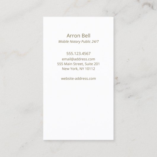 Notaris Lening Signing Agent Eenvoudig Visitekaart Visitekaartje (Achterkant)